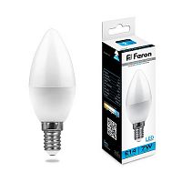 Лампа светодиодная Feron LB-570 Свеча Е14 220В 9Вт 600Лм 6500К 37х100мм картинка 
